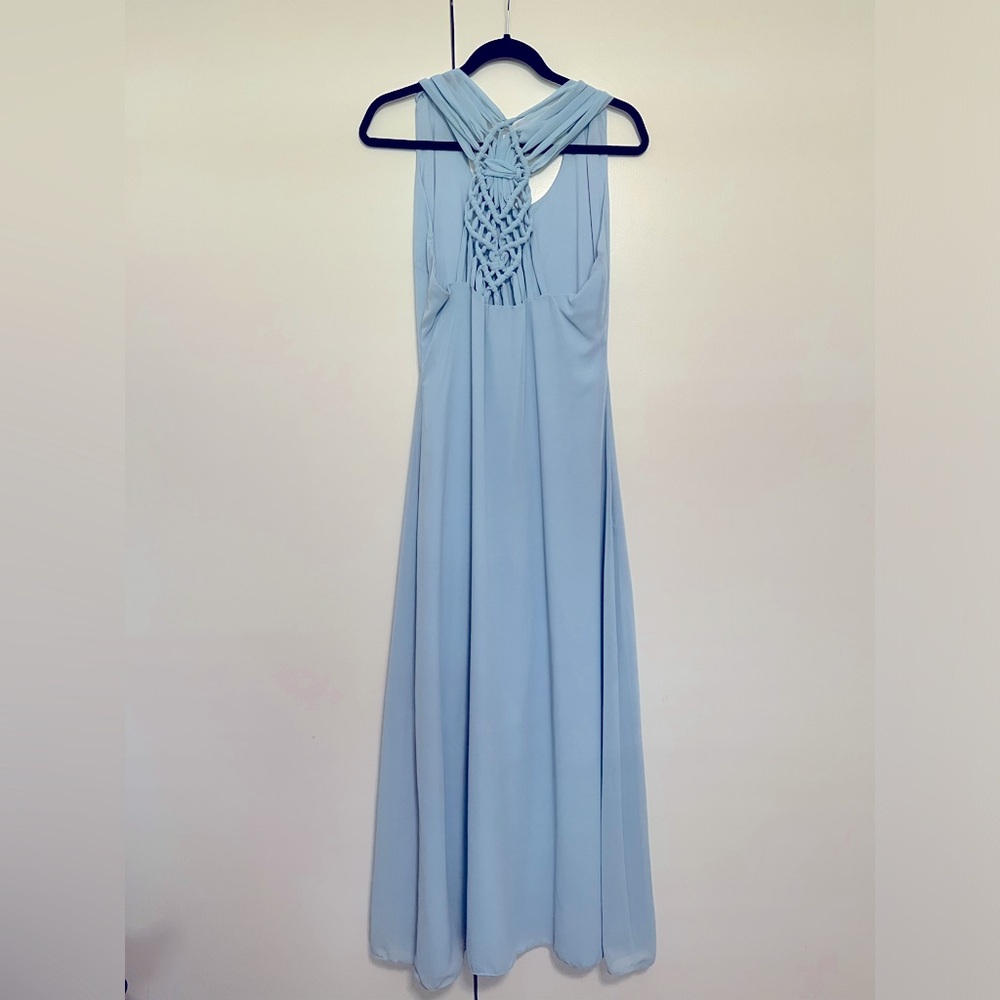 Badgley Mischka Belle Dress Size 12‎ - Light Blue with Intricate Back Detail - Picture 3 of 7